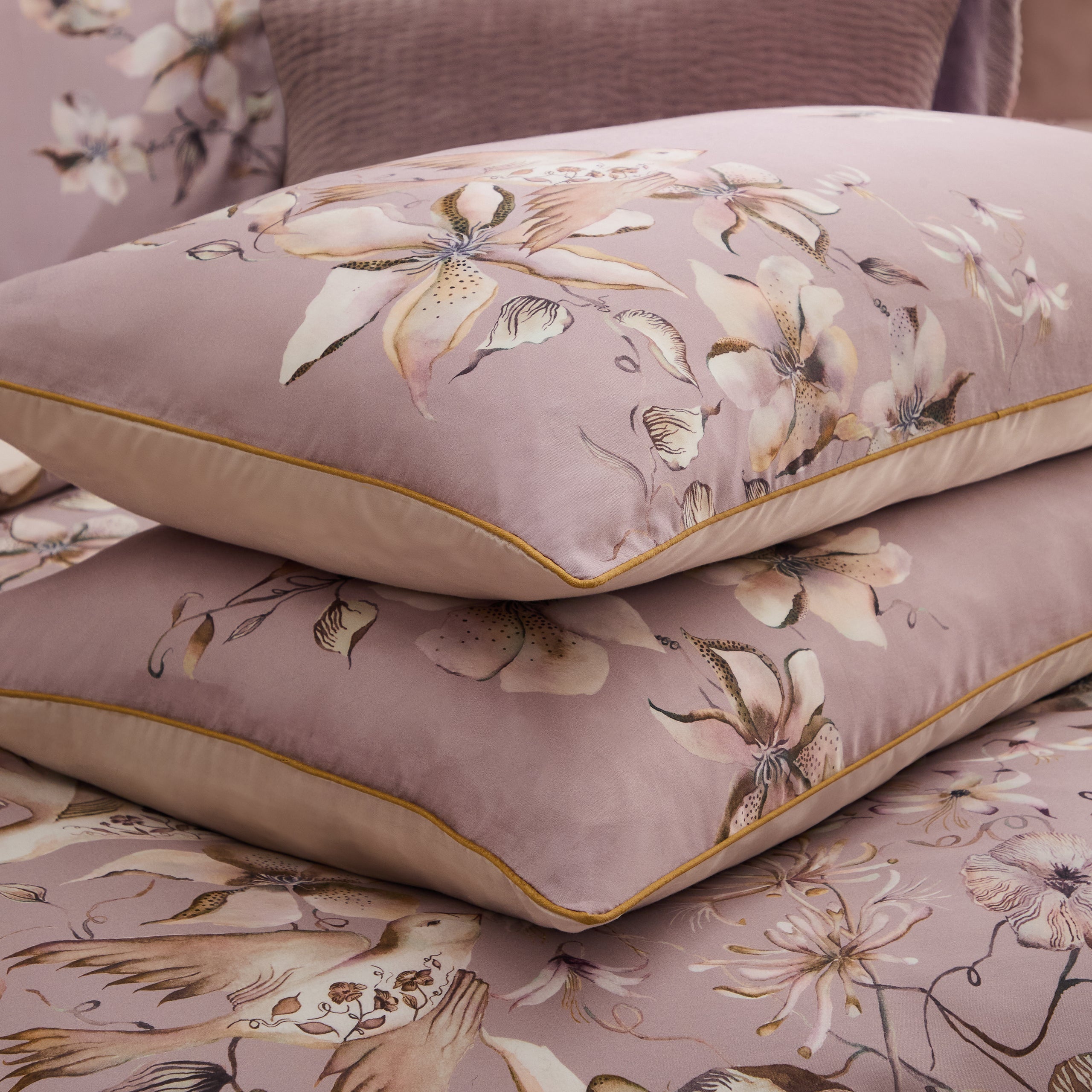 Floella Printed Piped Pillowcase Pair