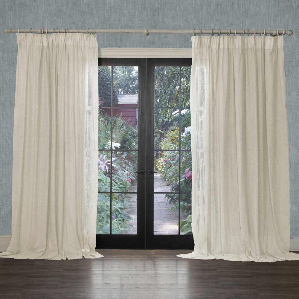 Focus Sheer Woven Pencil Pleat Curtains