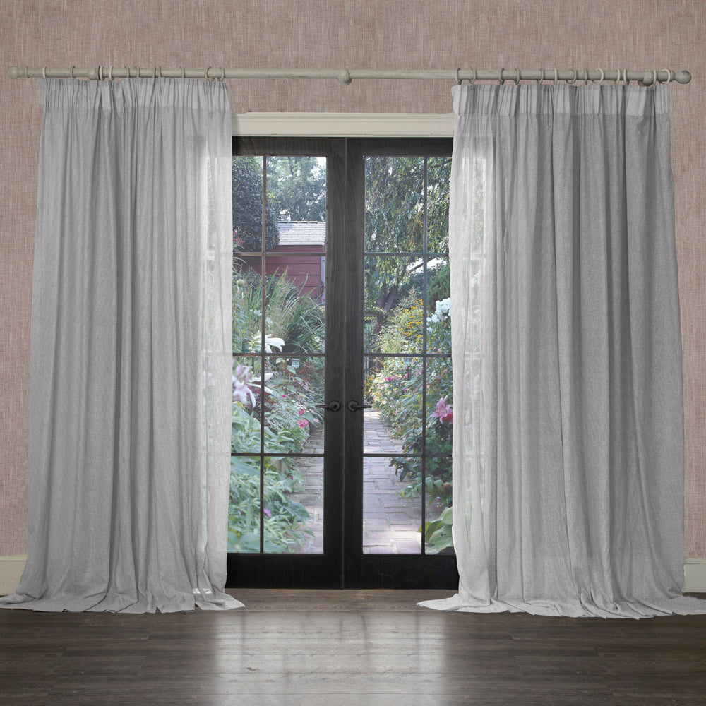 Focus Sheer Woven Pencil Pleat Curtains