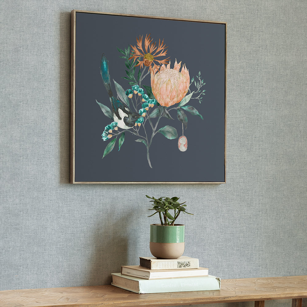 Fortazela Sapphire Framed Canvas