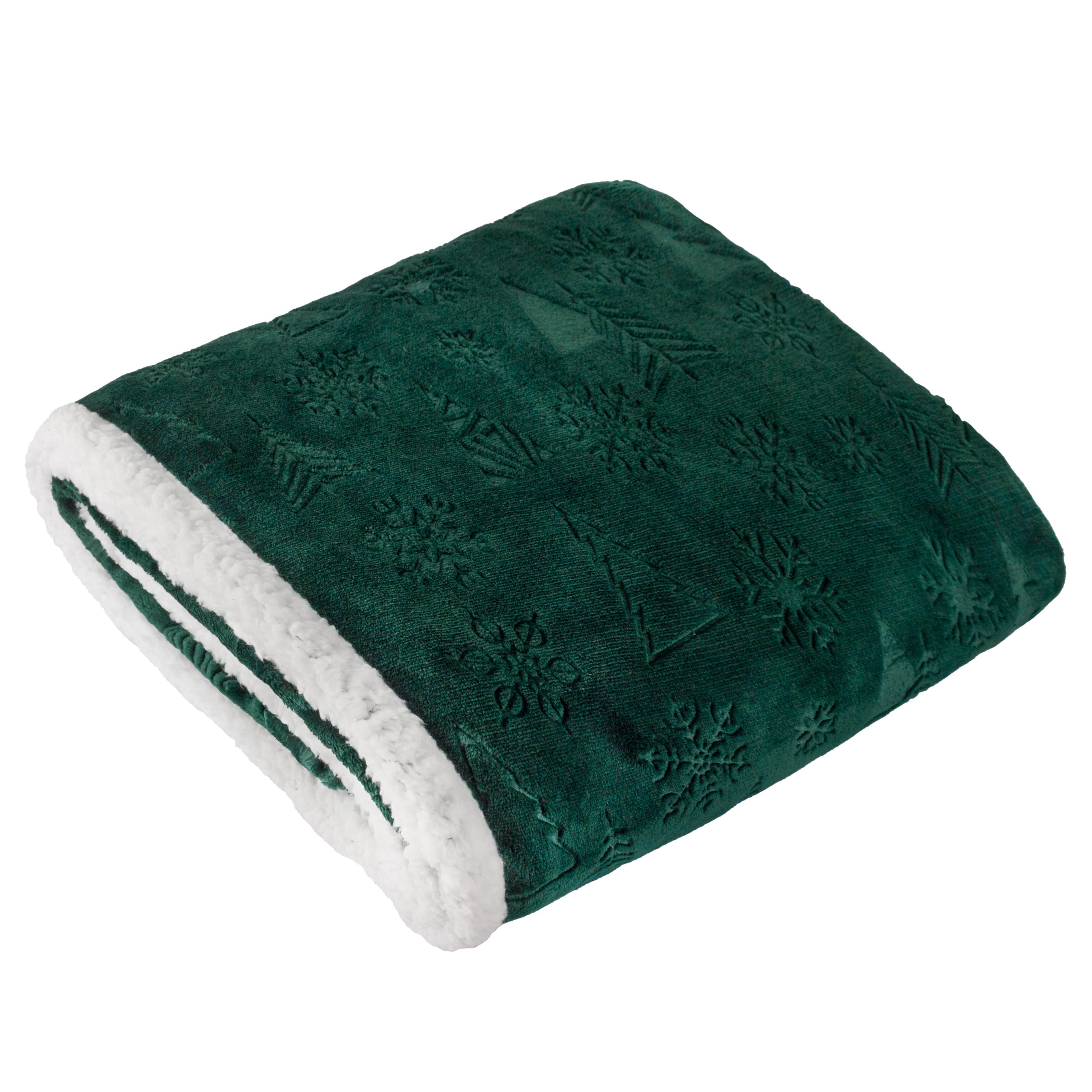 Festive Time Sherpa Fleece Embossed Throw