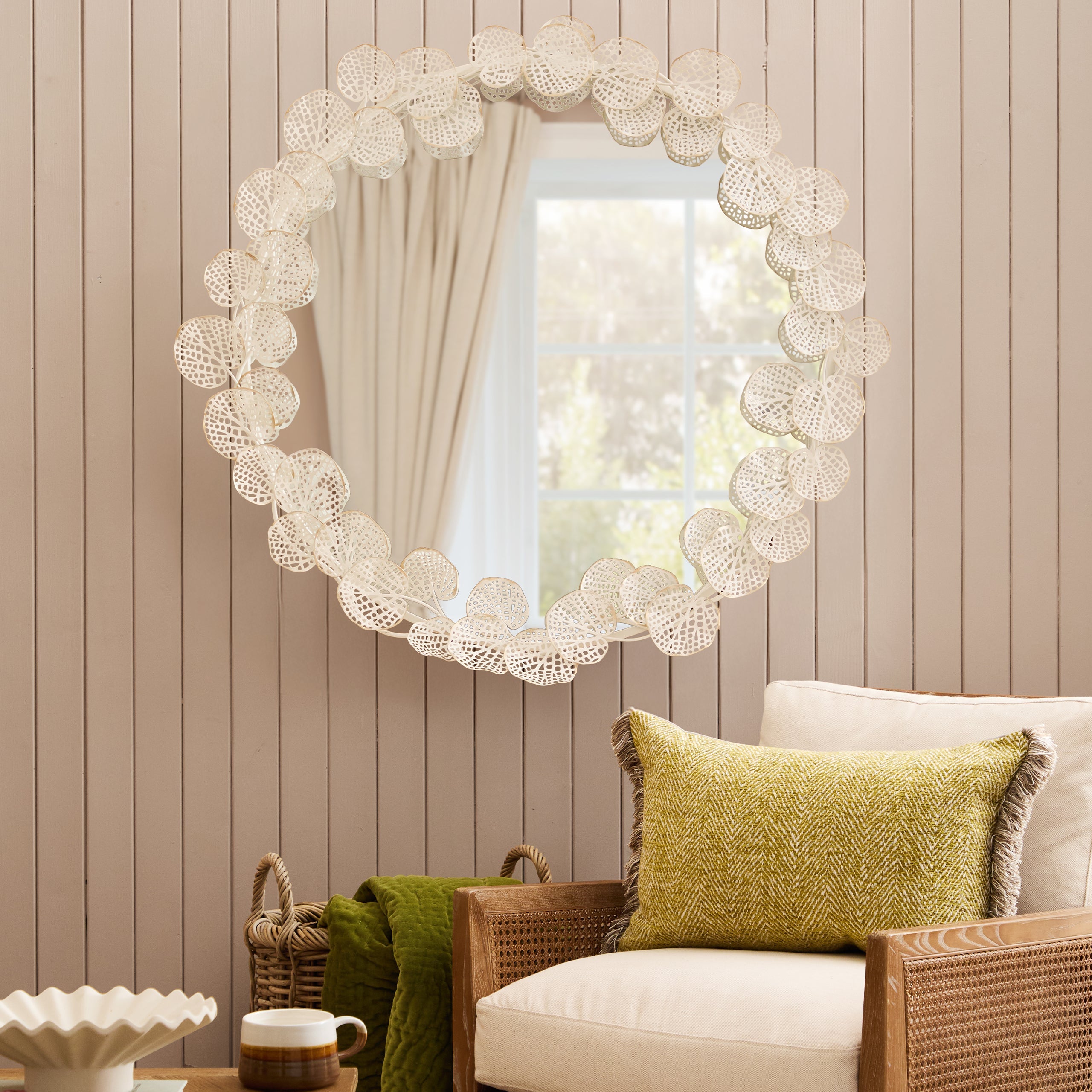 Gaia Mirror Antique White