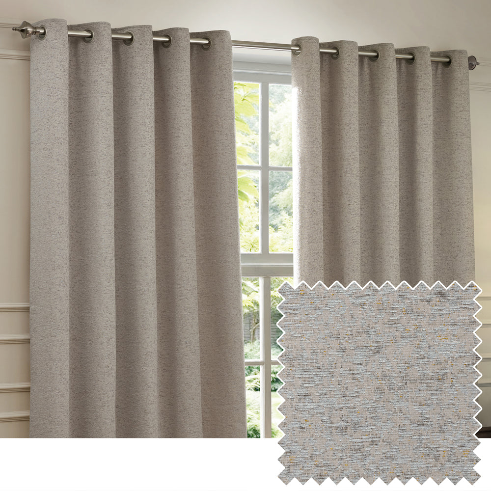Galaxy Chenille Room Darkening Eyelet Curtains