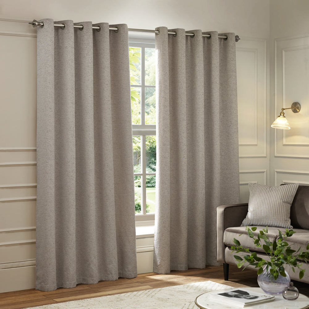 Galaxy Chenille Room Darkening Eyelet Curtains