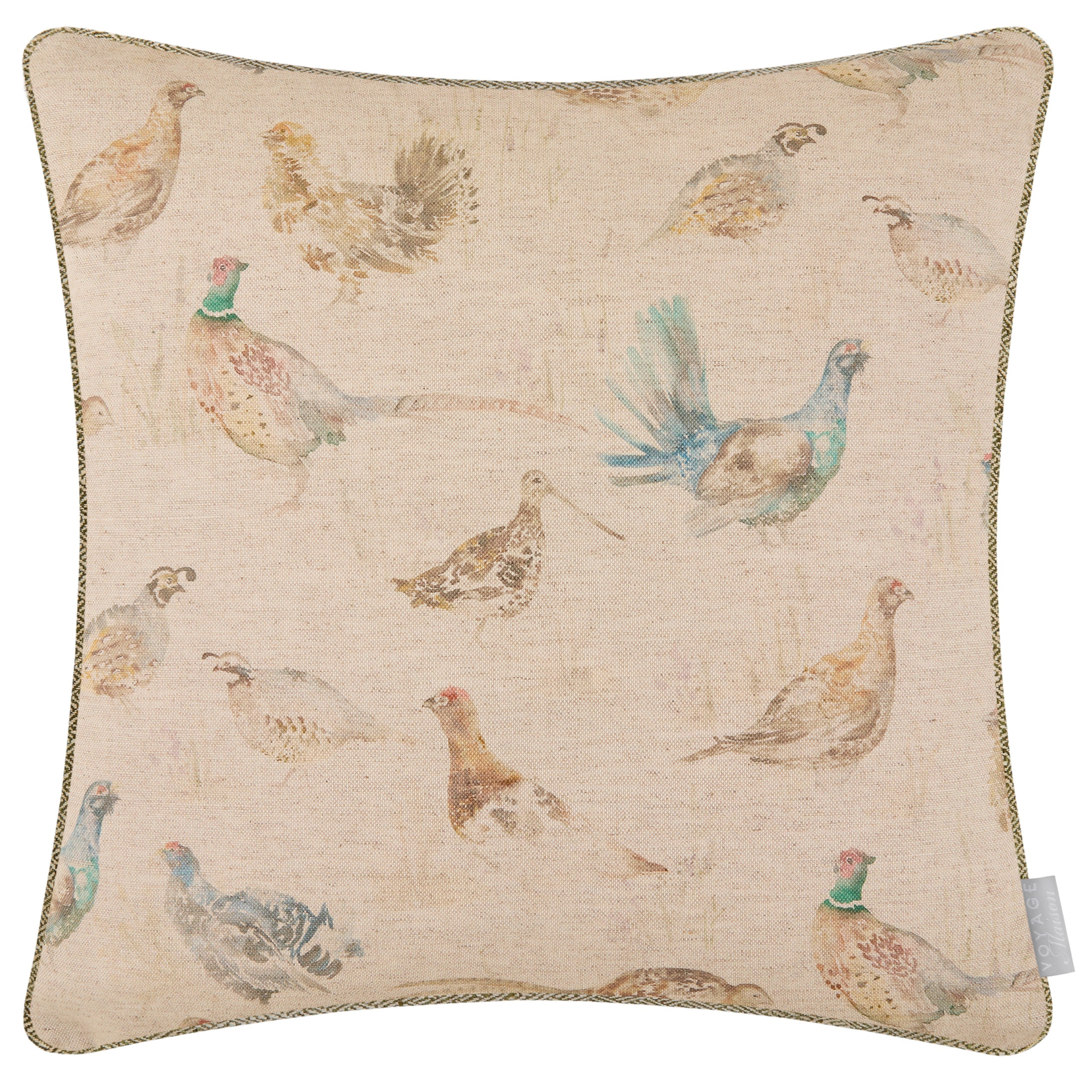 Game Birds Printed Piped Cushion