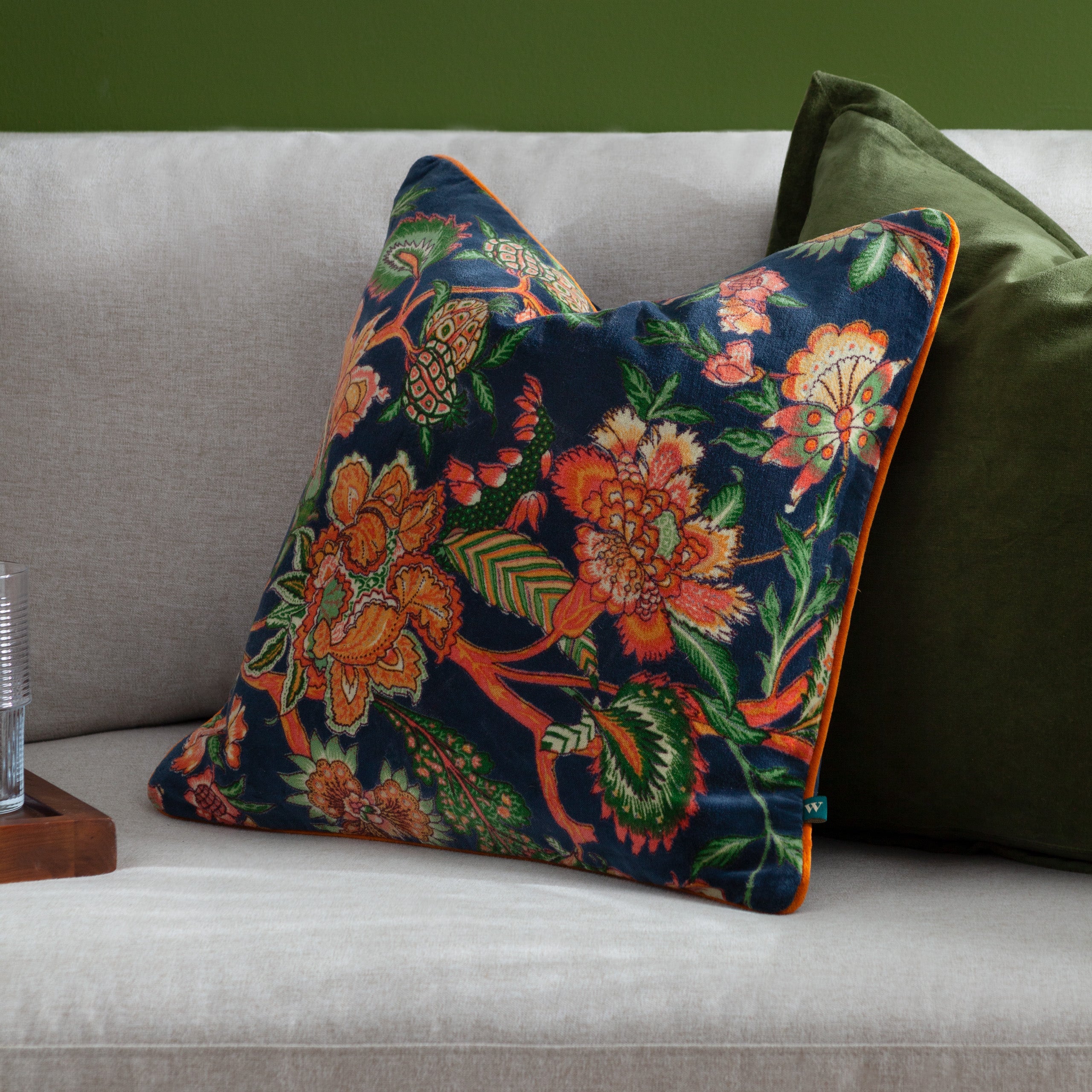 Georgia Printed Velvet Cushion