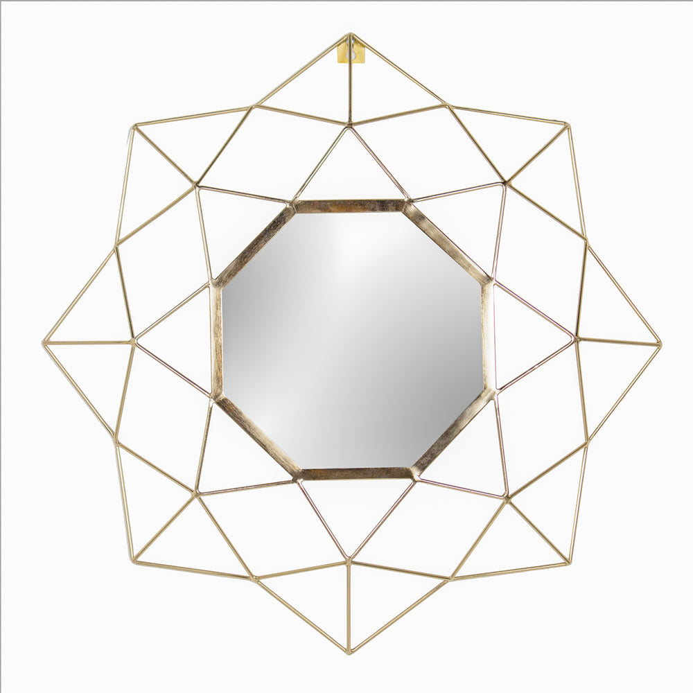 Gold Geo 60cm Round Circular Wall Mirror