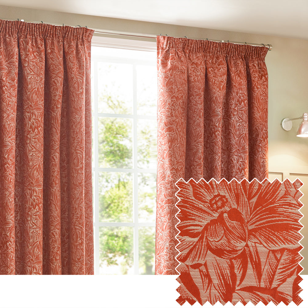 Grantley Jacquard Pencil Pleat Curtains