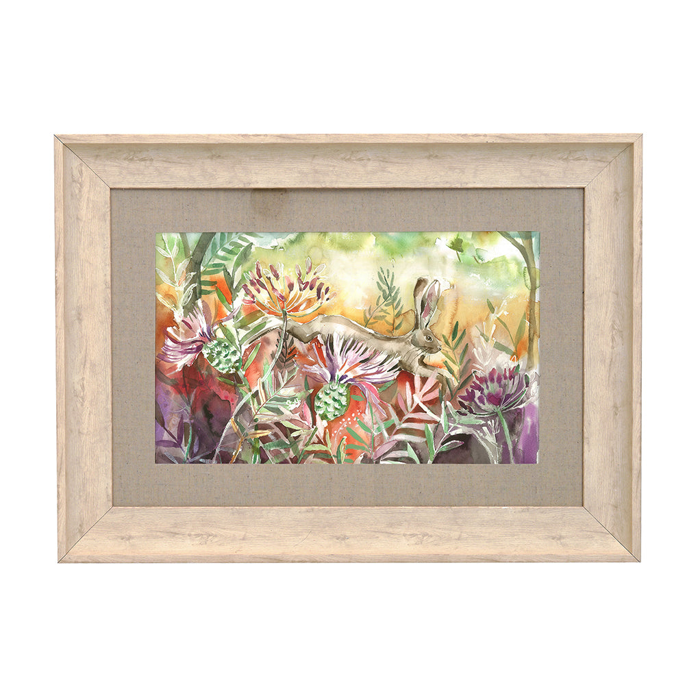 Hare and Thistle Framed Print