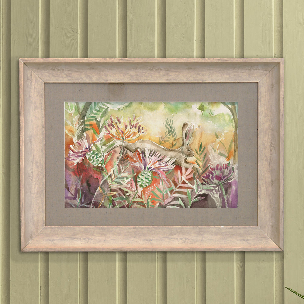 Hare and Thistle Framed Print