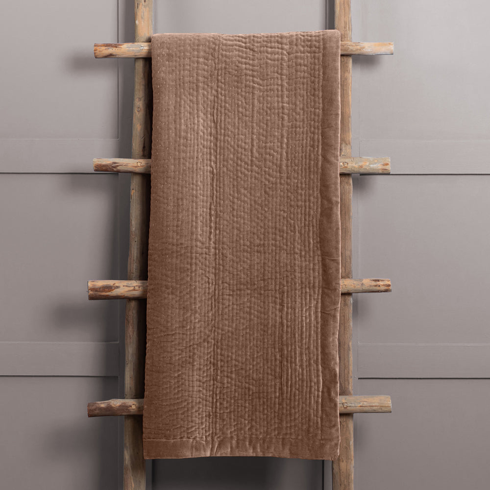 Haze Velvet Quilted Throw