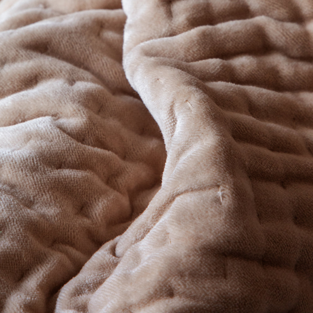 Haze Velvet Quilted Throw