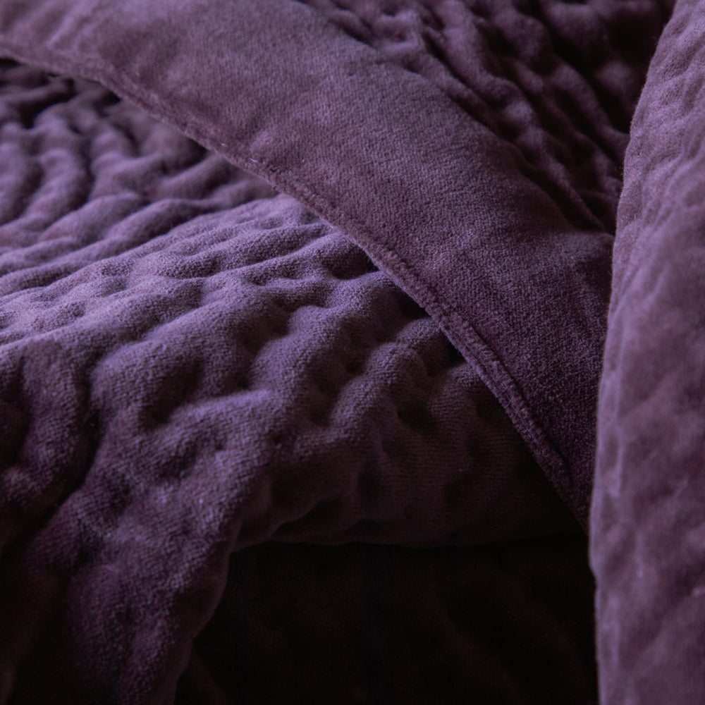 Haze Velvet Quilted Throw