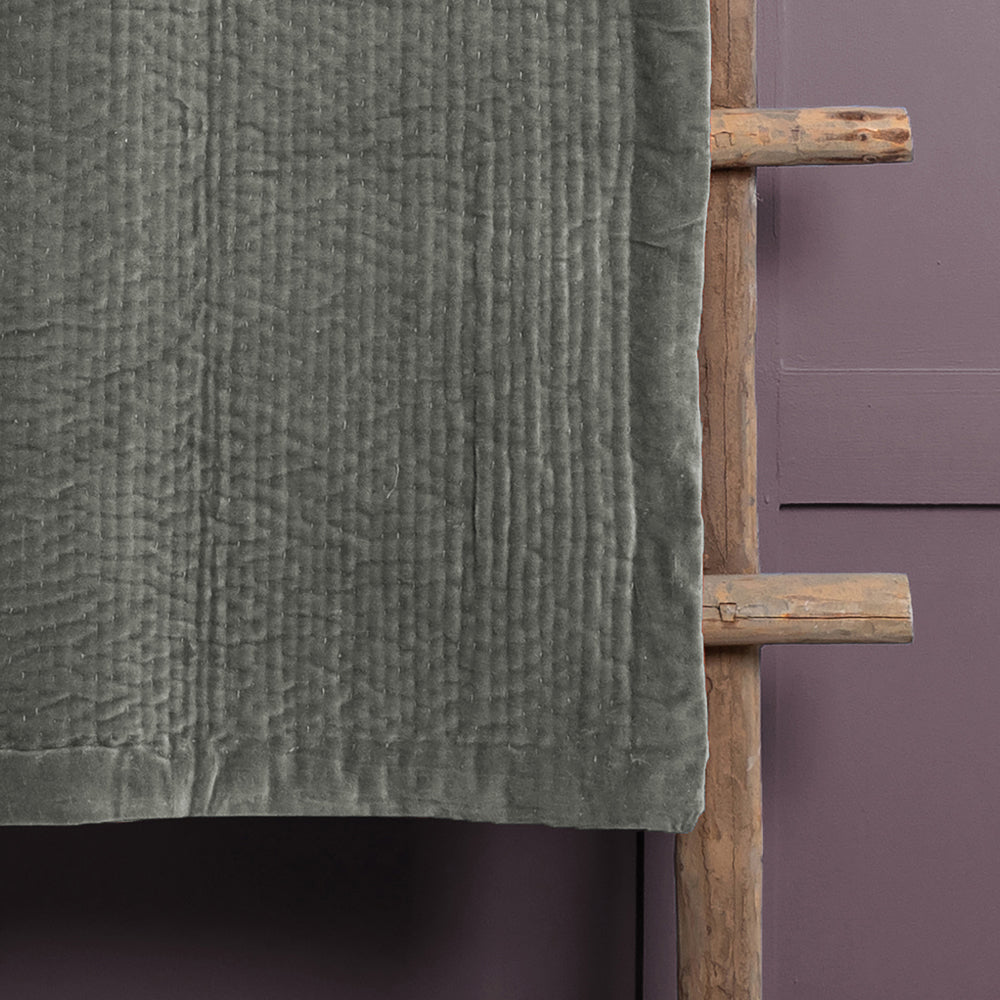 Haze Velvet Quilted Throw