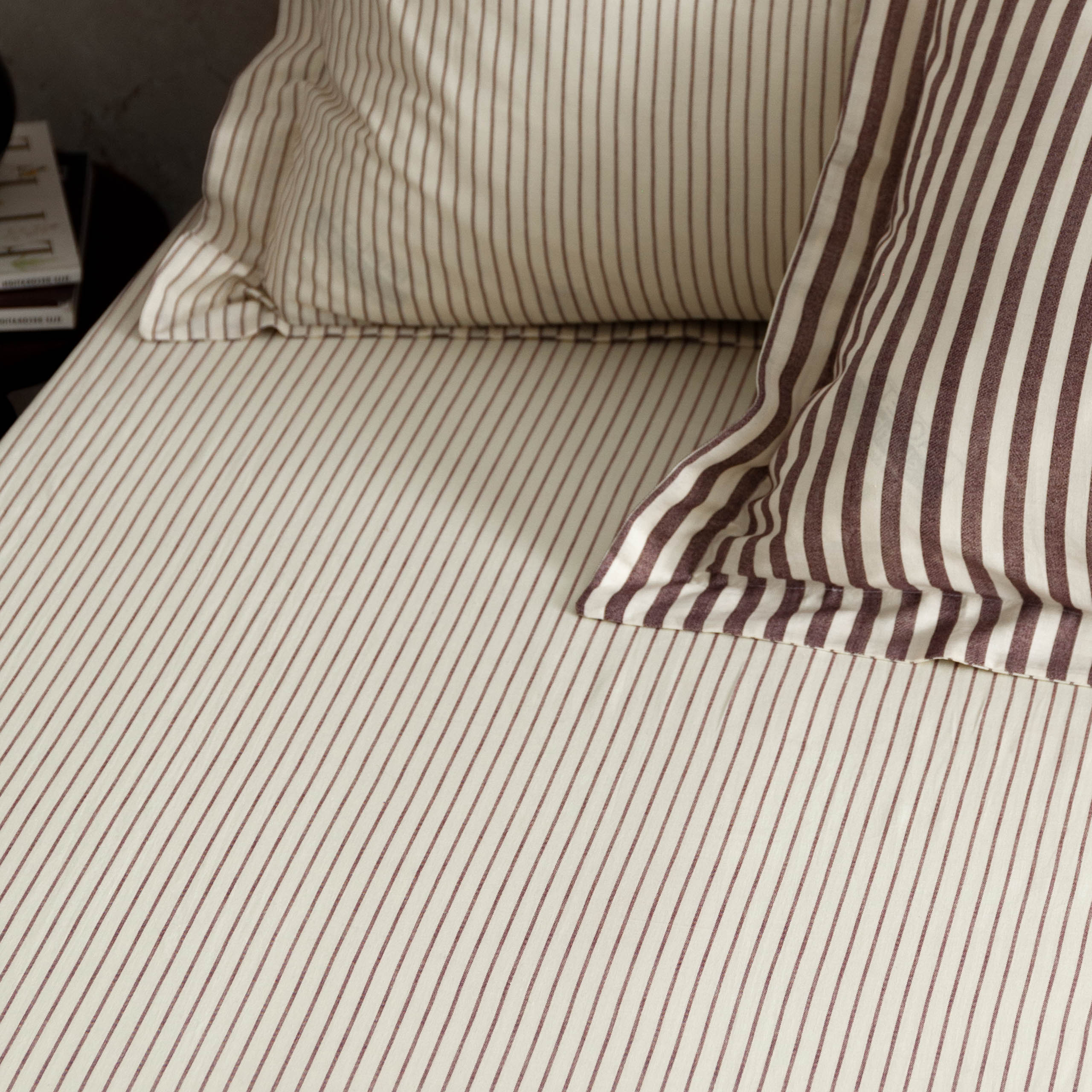 Hebden 100% Cotton Narrow Stripe Fitted Bed Sheet