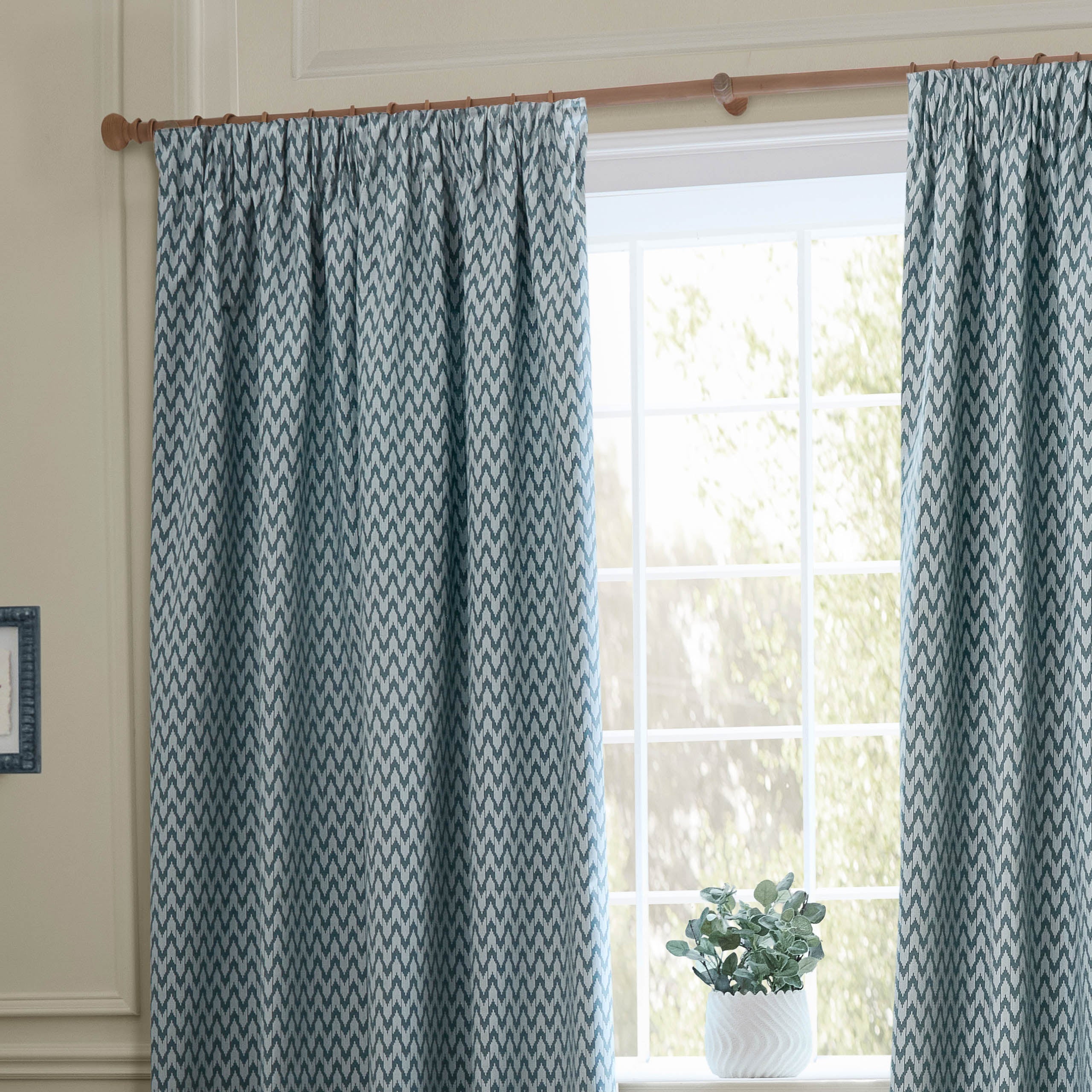 Hutton Jacquard Pencil Pleat Curtains