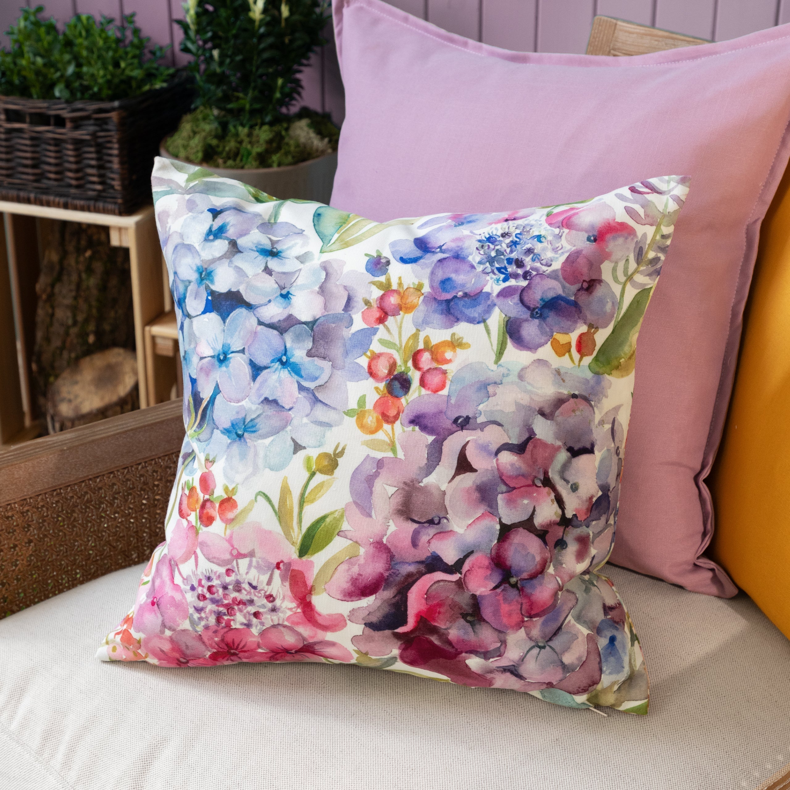 Hydrangea Outdoor Cushion
