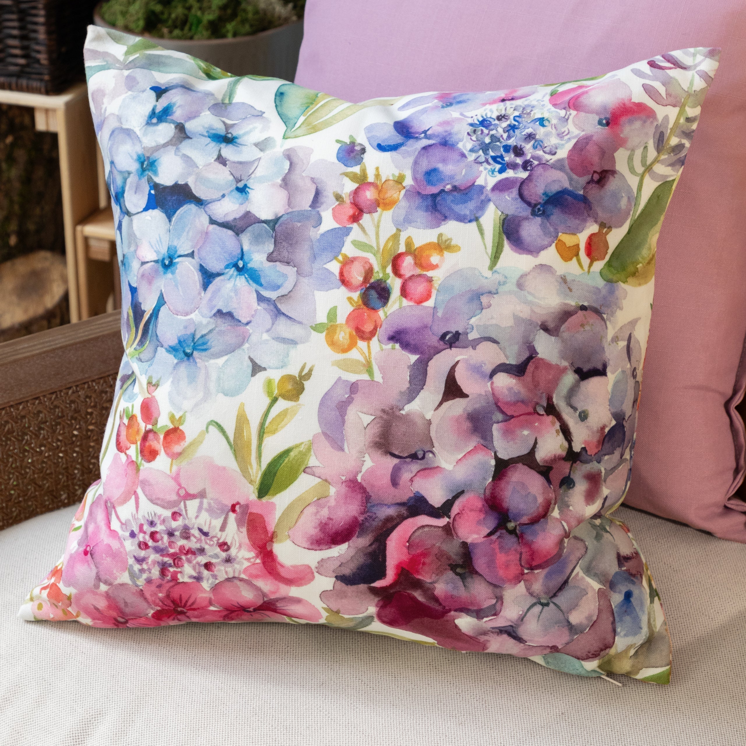Hydrangea Outdoor Cushion