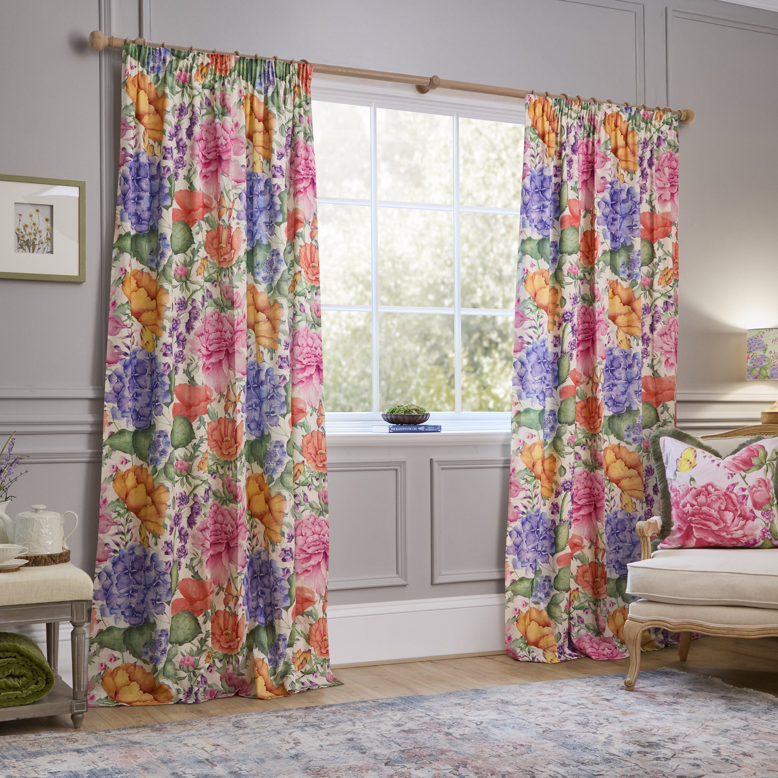Idalia Printed Pencil Pleat Curtains