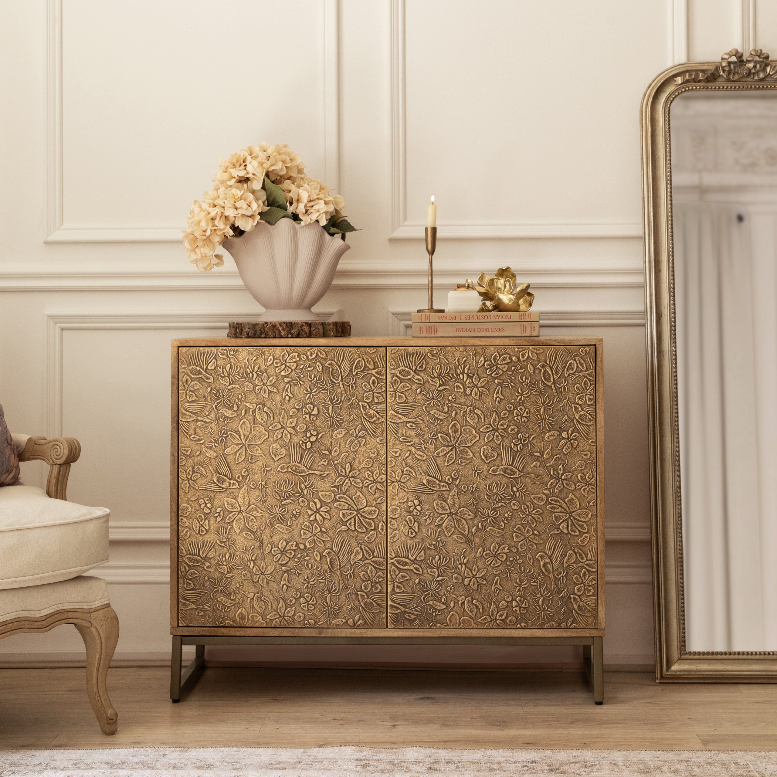 Isadora Embossed Cabinet Antique
