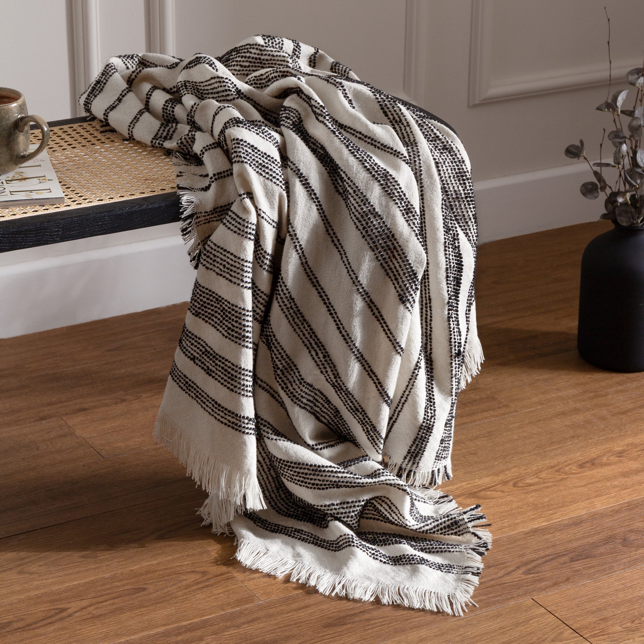 Jour Woven Fringed Throw