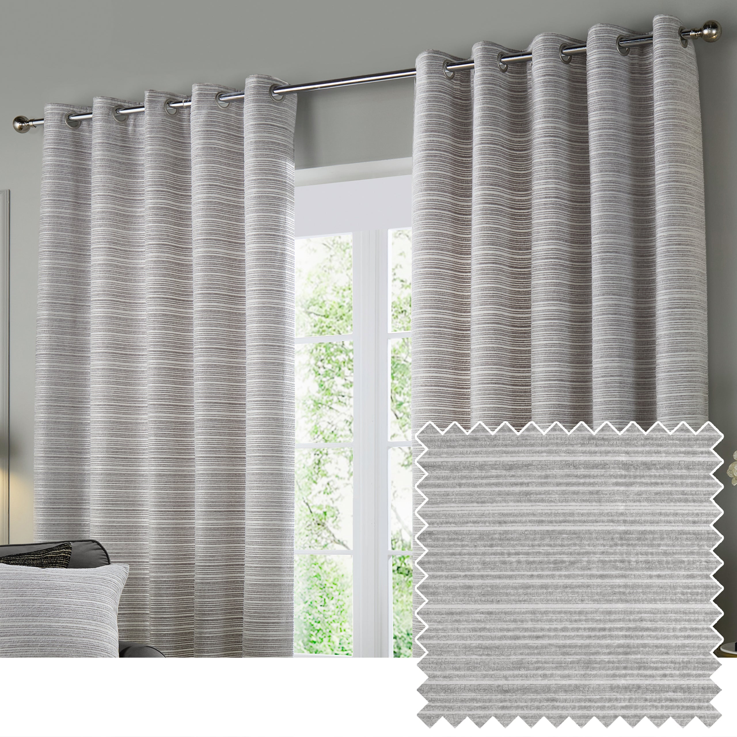 Jupiter Chenille Jacquard Eyelet Curtains