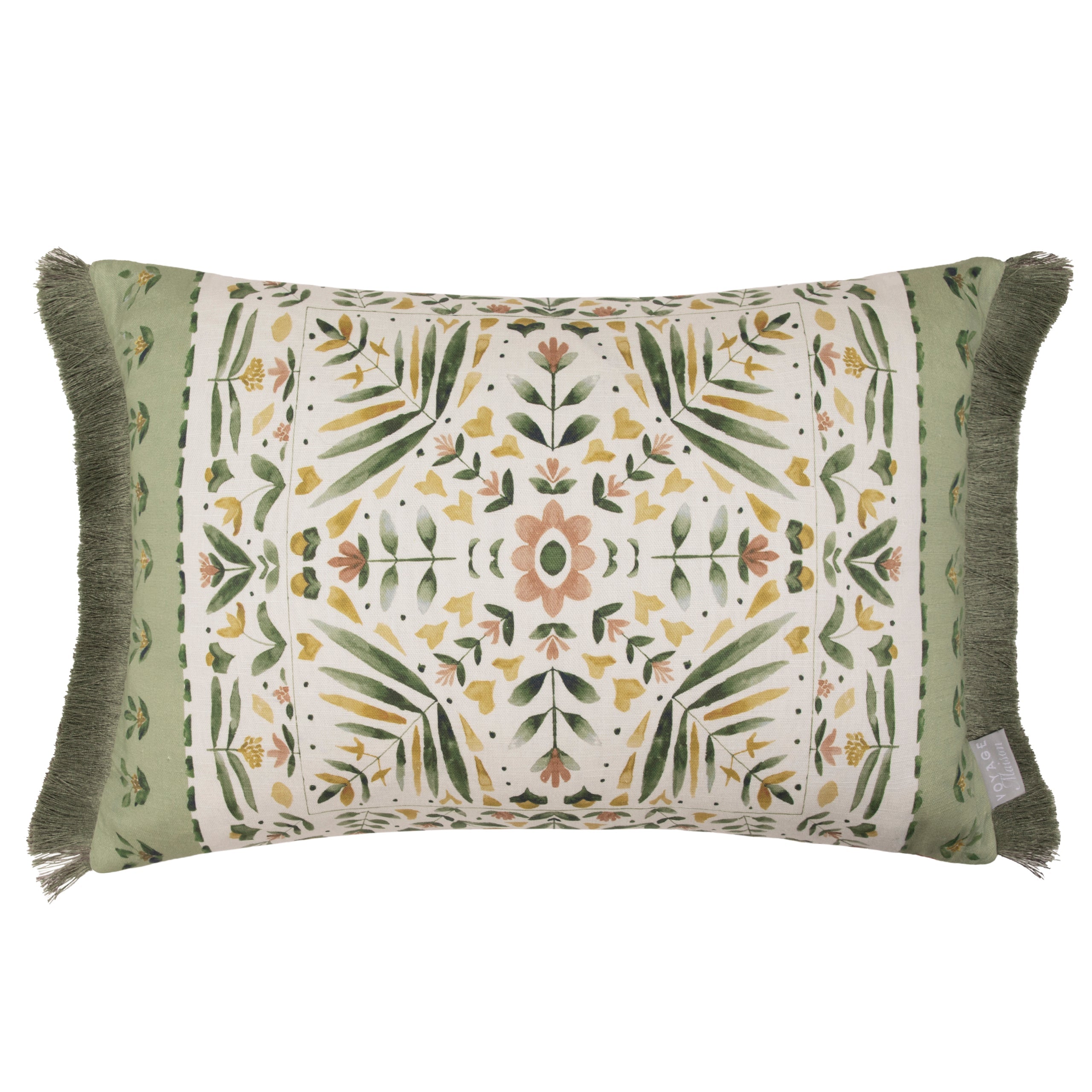 Kari Printed Ruche Fringe Cushion