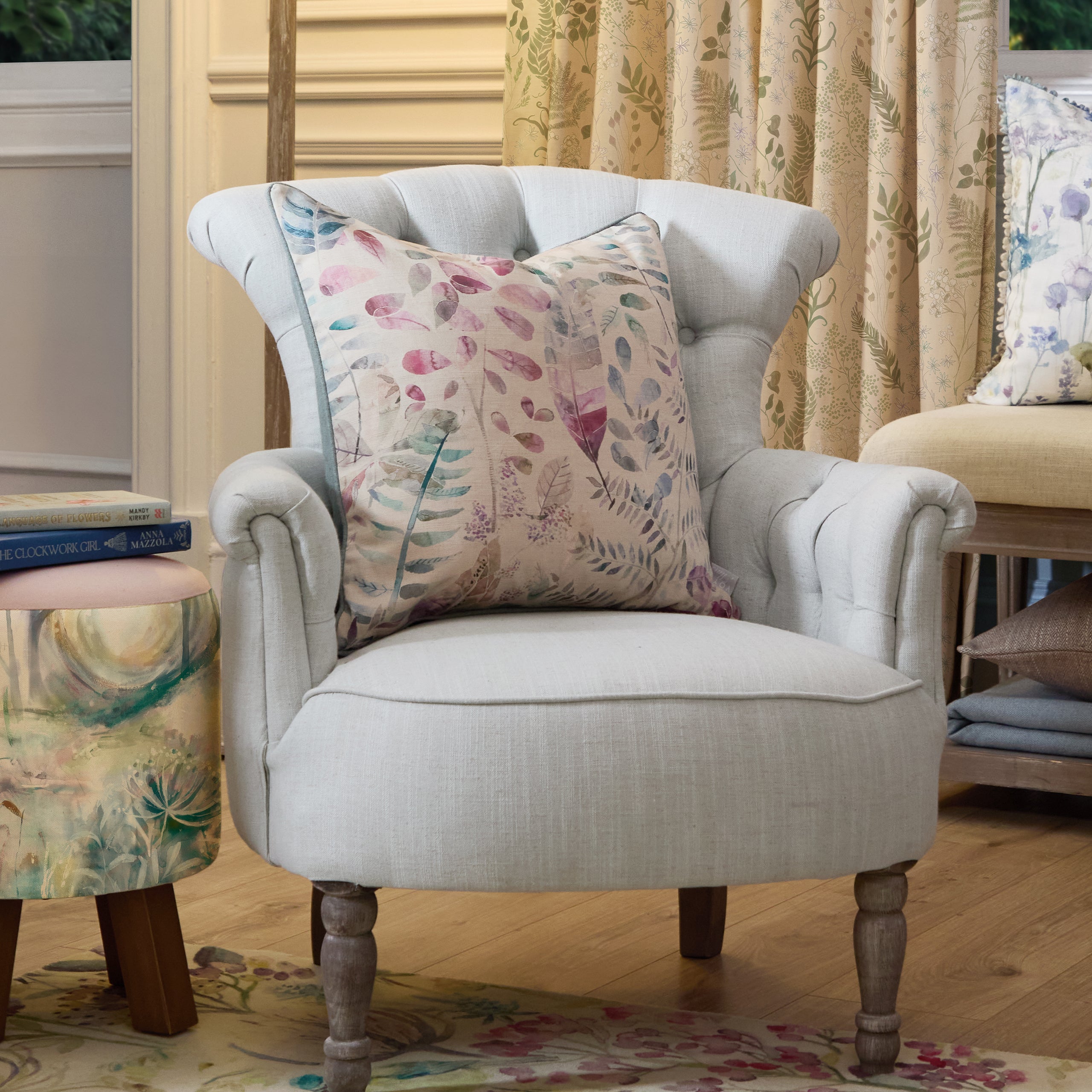 Kenton Printed Piped Cushion