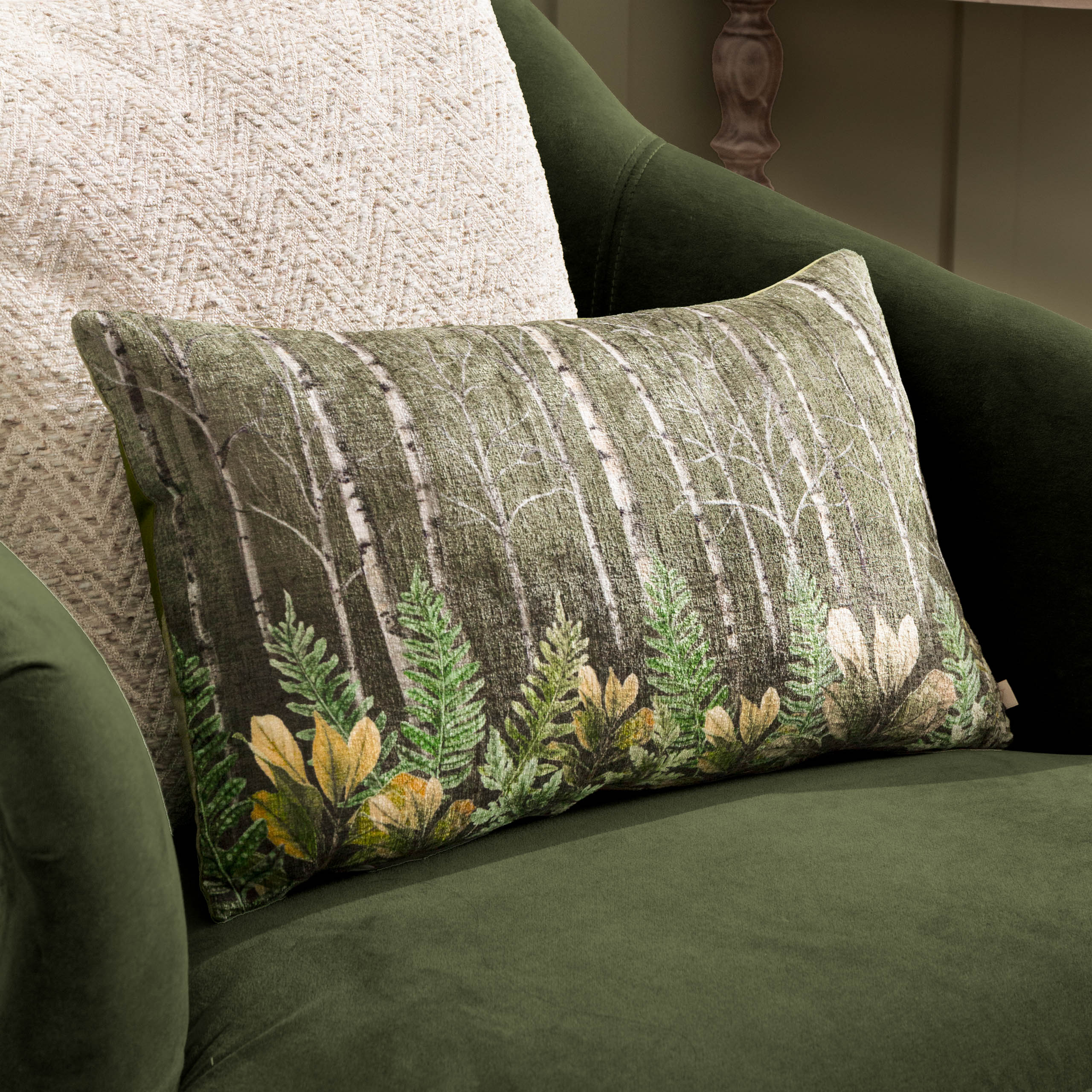 Kielder Forest Haldon Printed Velvet Cushion