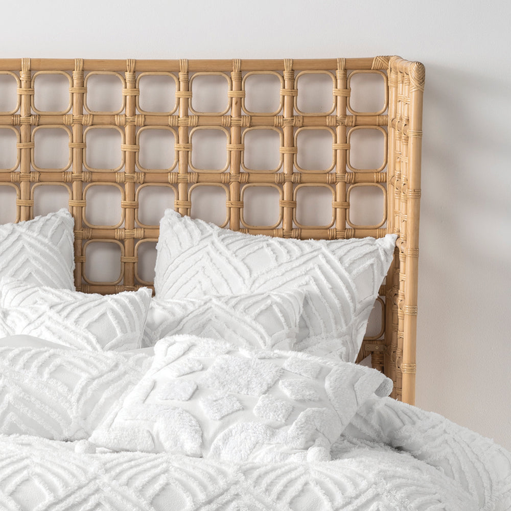 Palm Springs Ogee Tufted 100% Cotton Duvet Cover Set