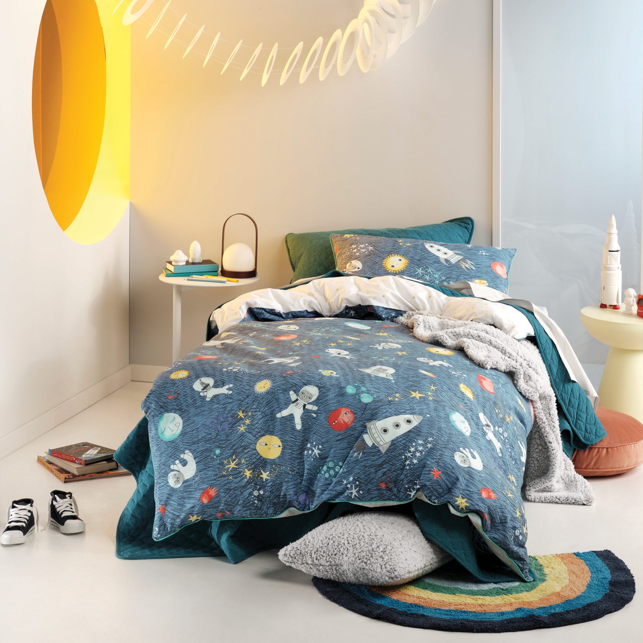 Space Race Kids 100% Cotton Duvet Cover Set