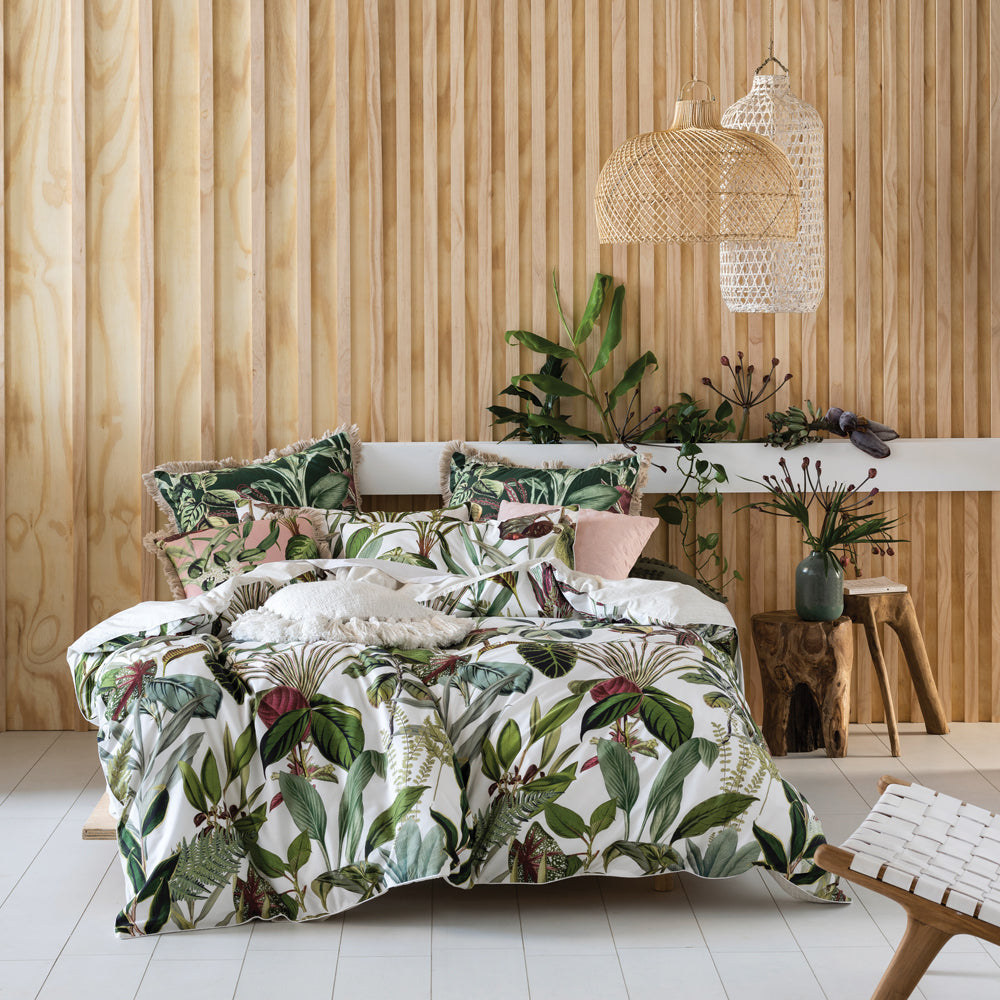 Wonderplant Exotic Botanical 100% Cotton Duvet Cover Set