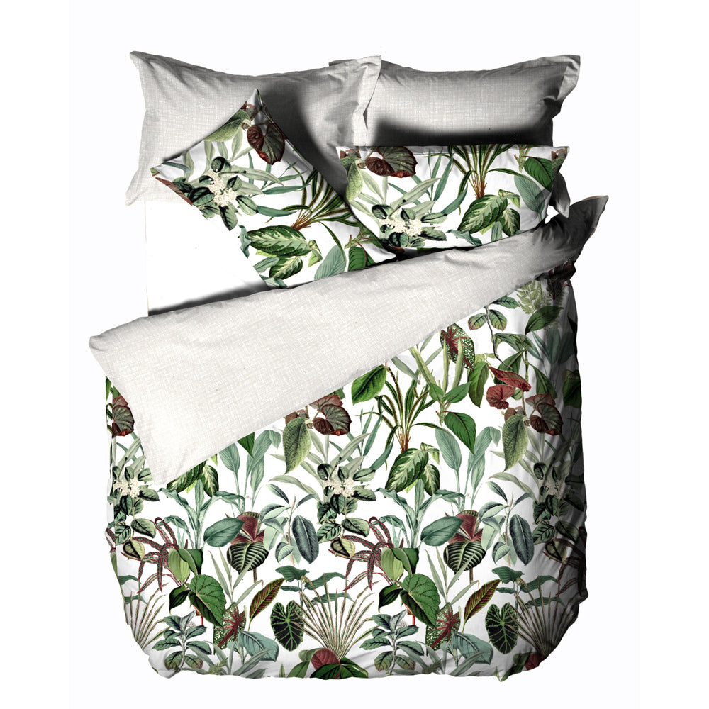 Wonderplant Exotic Botanical 100% Cotton Duvet Cover Set