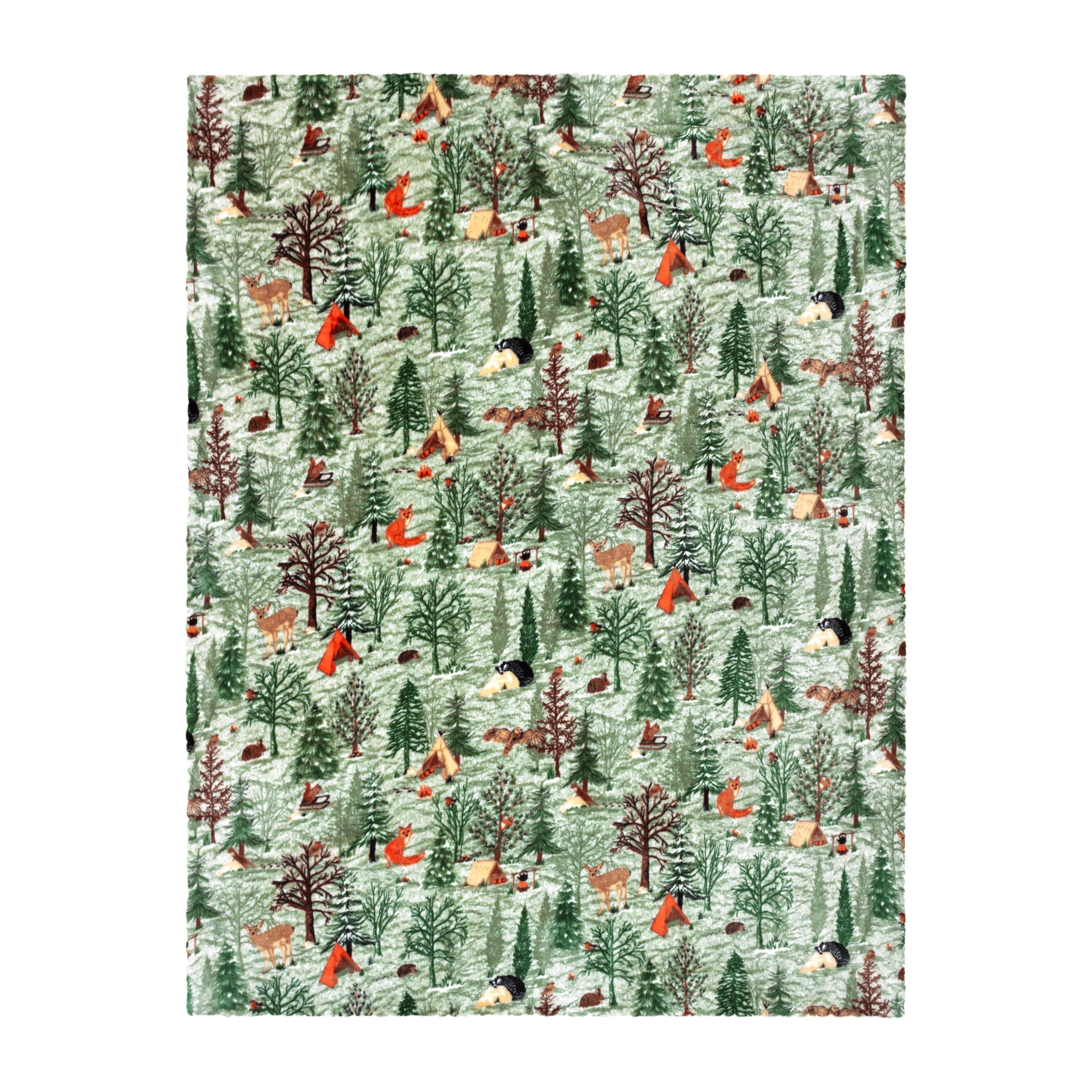 Lodge Wood Sherpa Fleece Throw