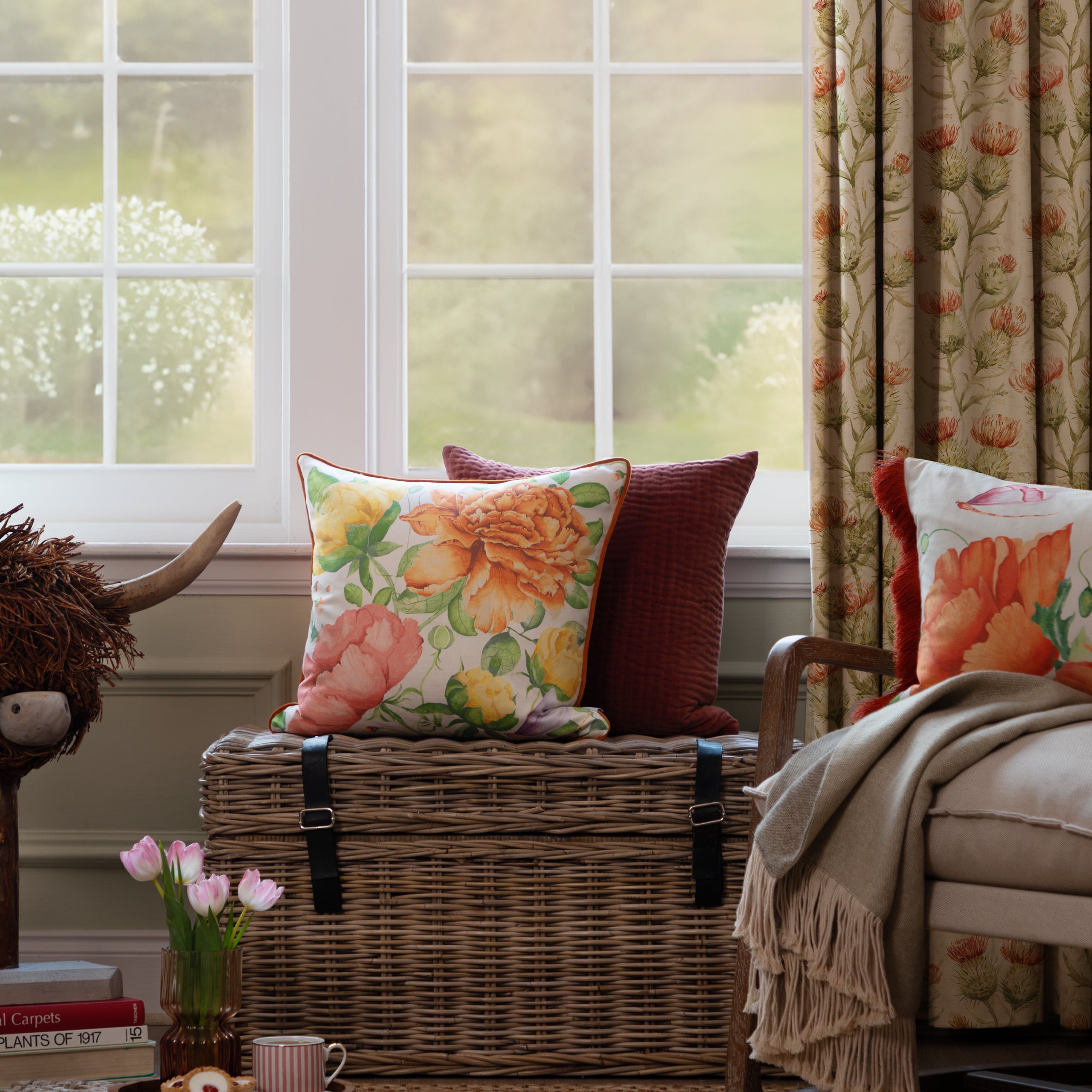 Maisie Printed Piped Cushion