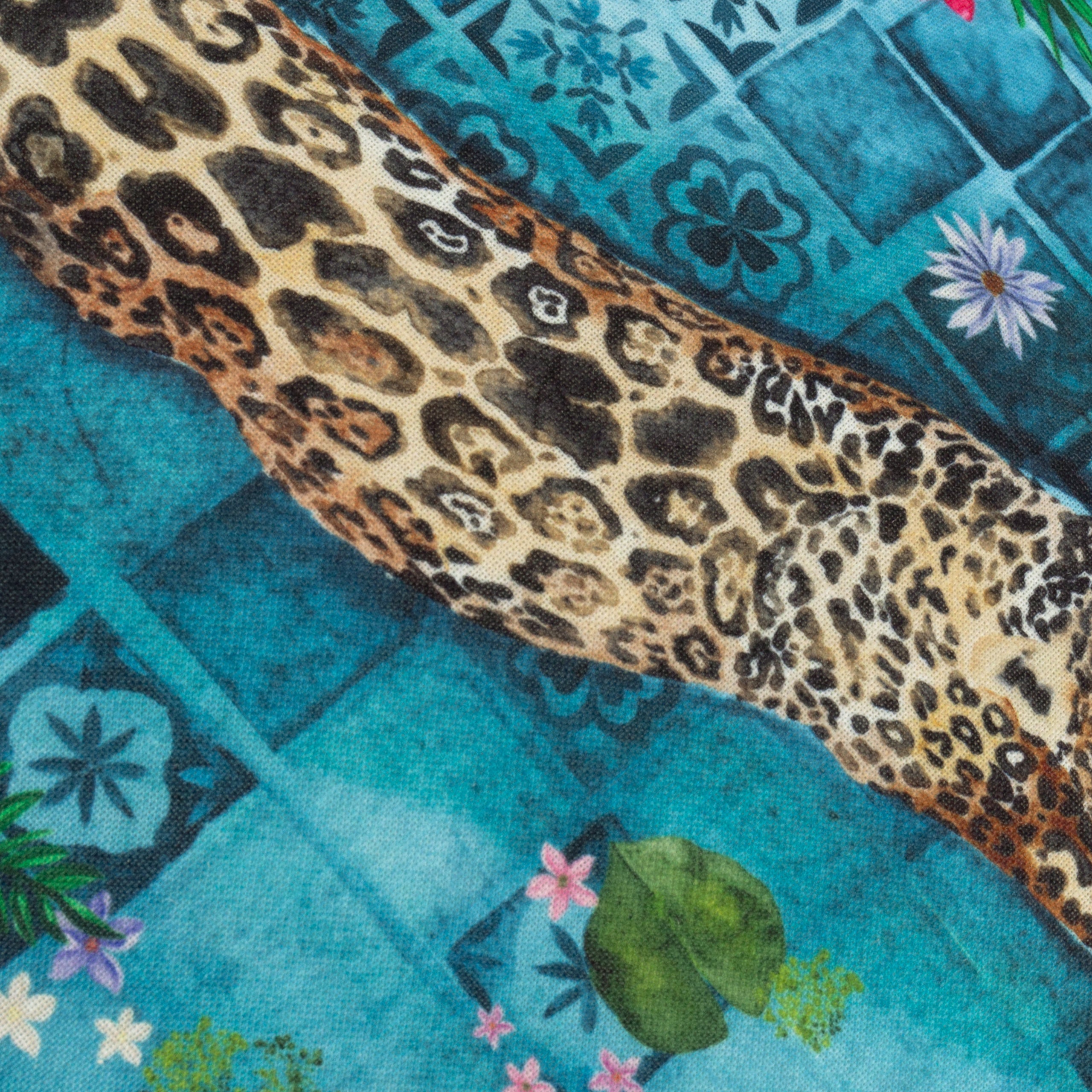 Majorelle Leopard Outdoor Piped Cushion