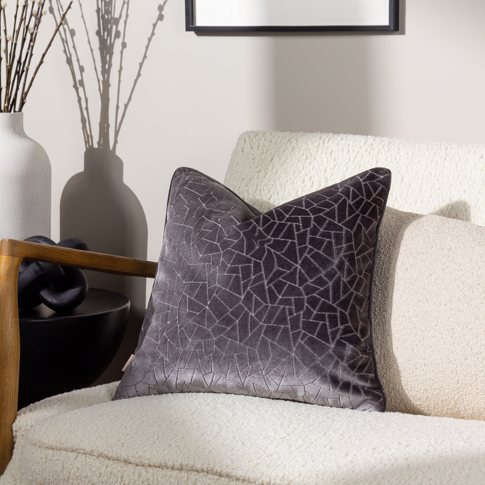Malans Cut Velvet Piped Cushion