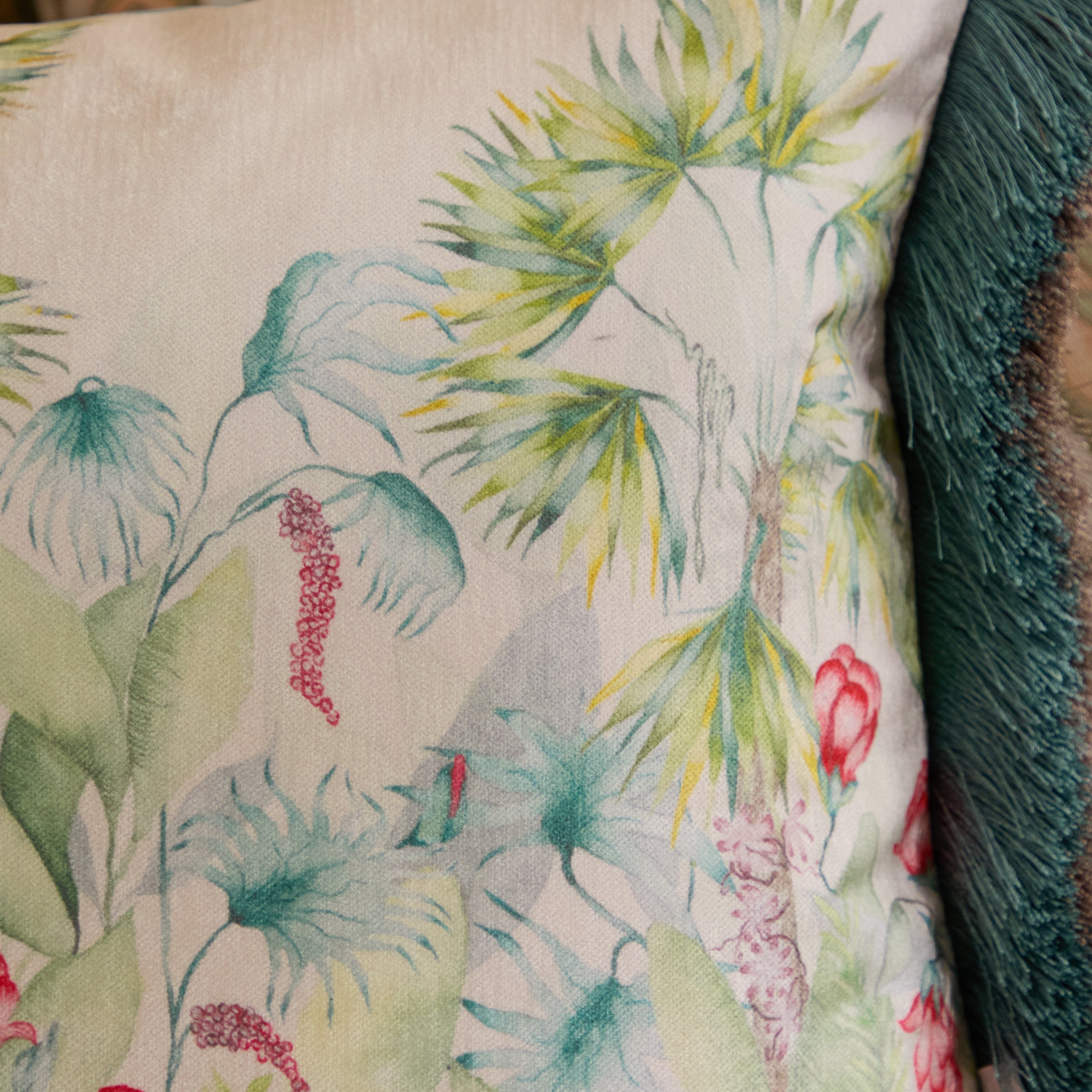 Mangrove Printed Velvet Cushion