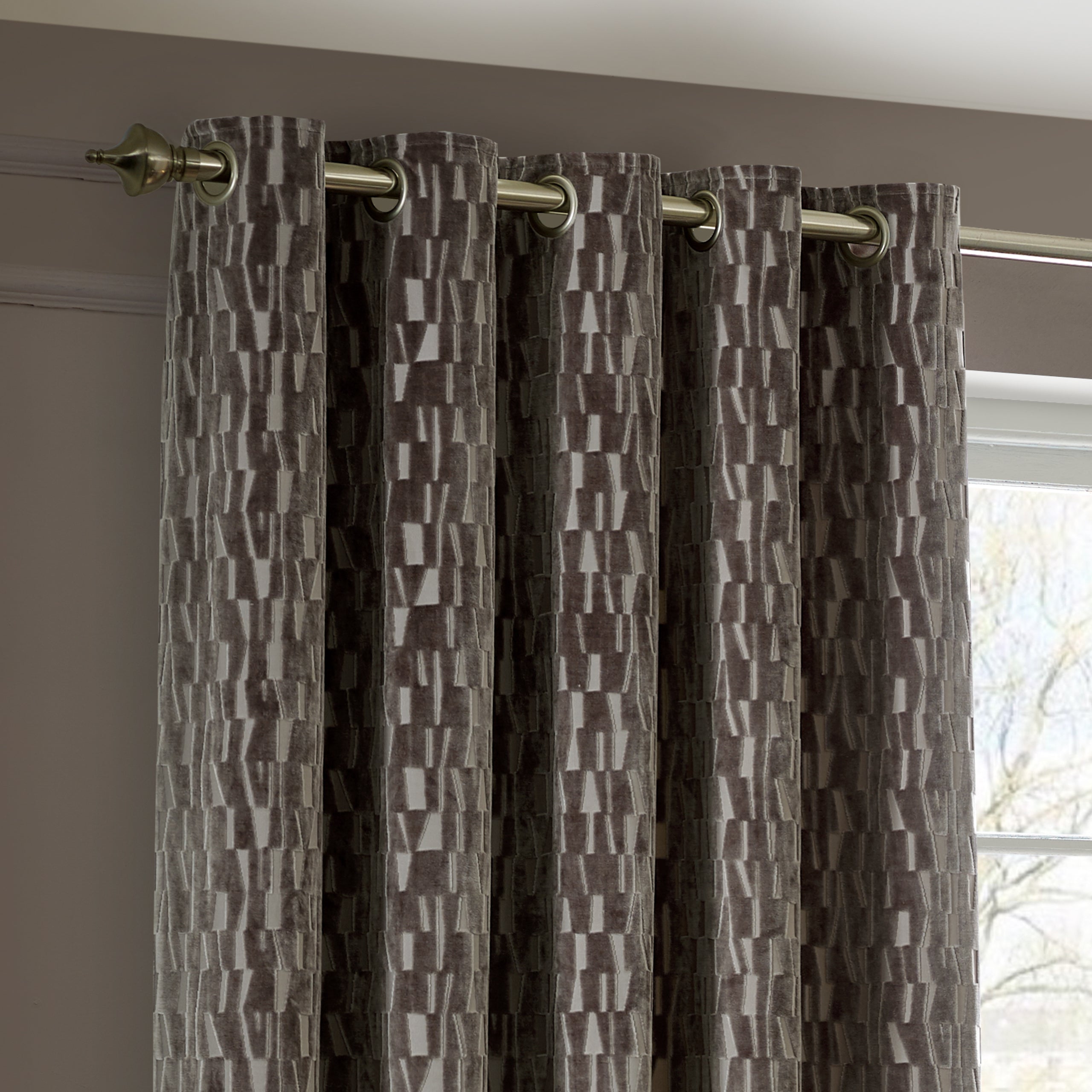Manhattan Velvet Room Darkening Eyelet Curtains