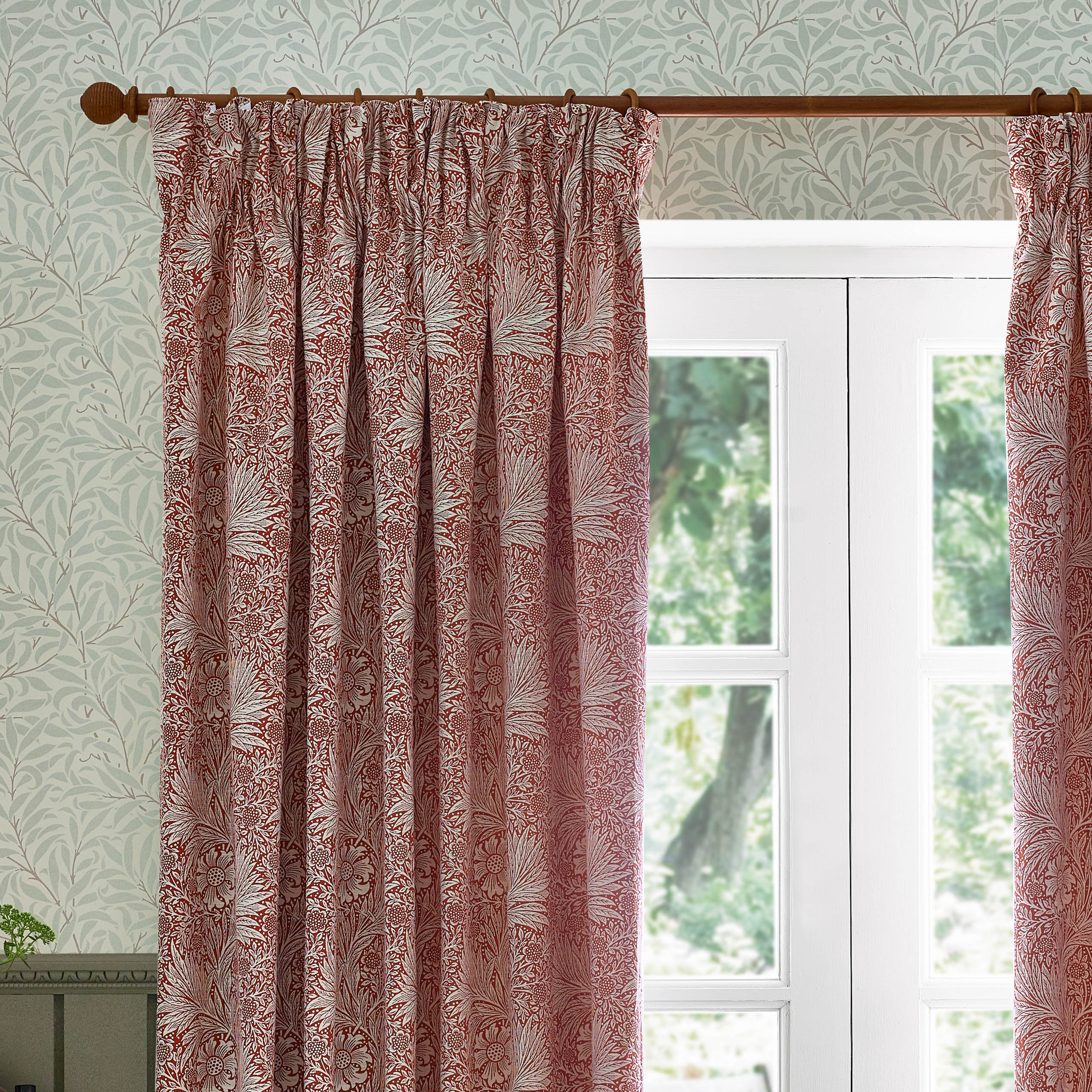 Marigold Floral Jacquard Pencil Pleat Curtains