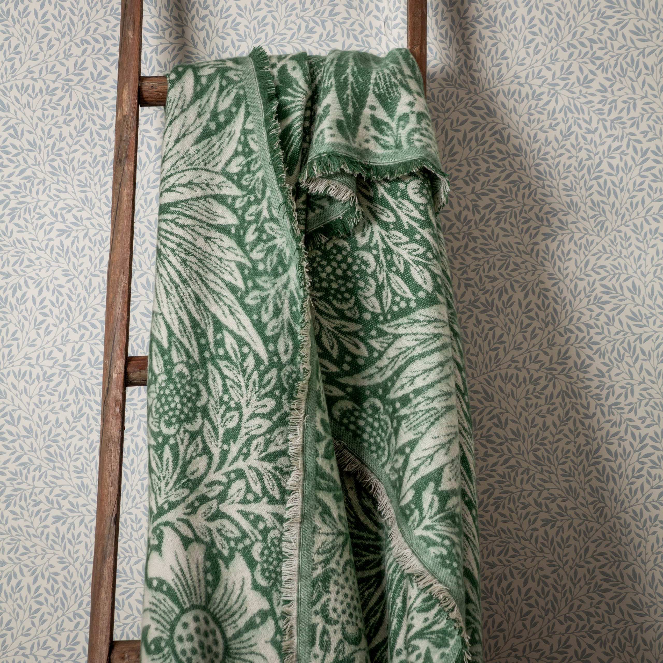 Marigold Jacquard Throw Green