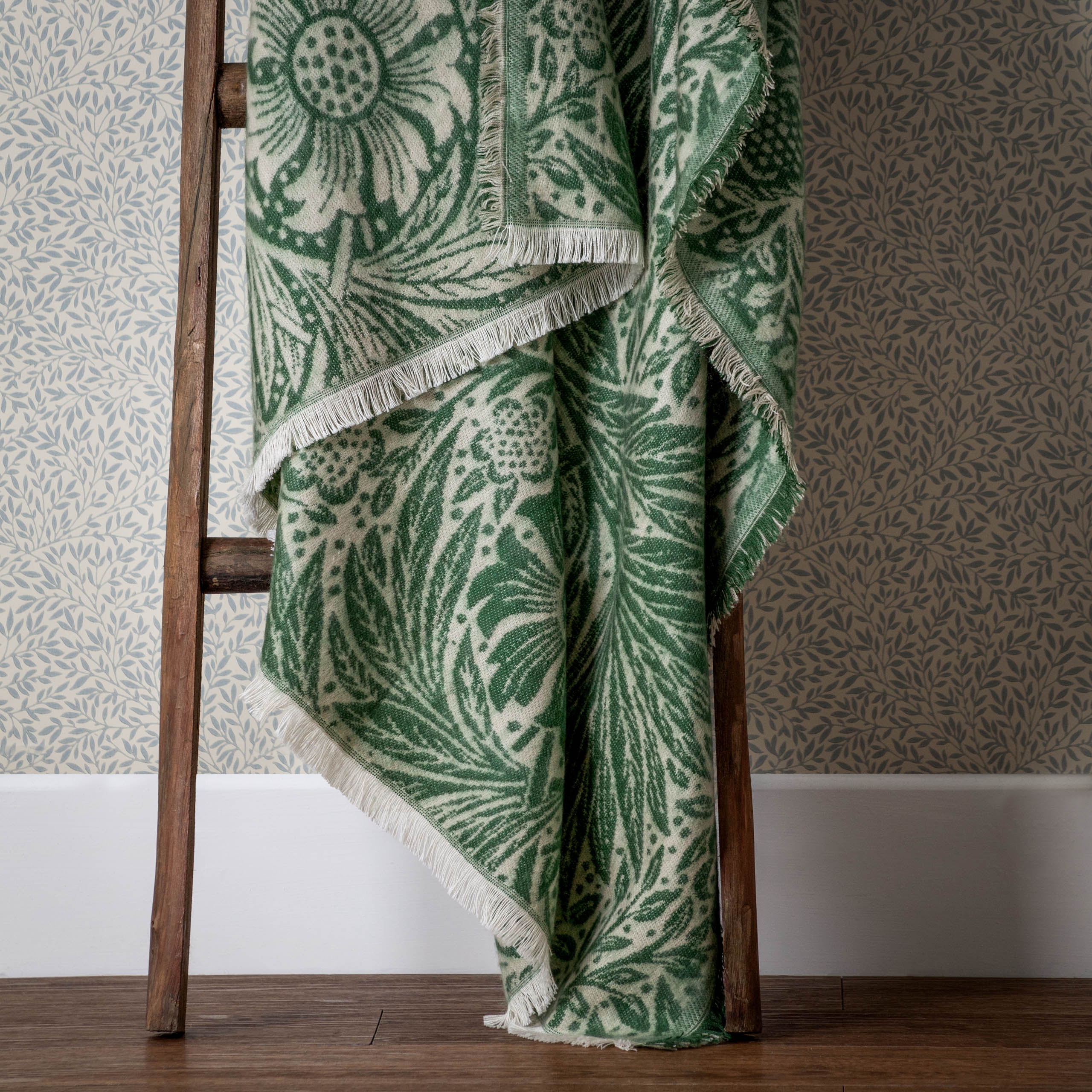 Marigold Jacquard Throw Green