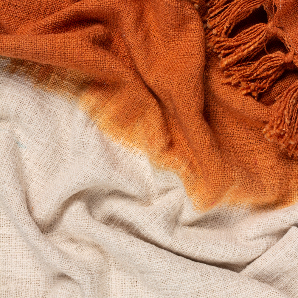 Mizu Dip Dye Fringed Throw