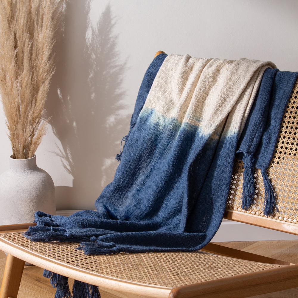 Mizu Dip Dye Fringed Throw