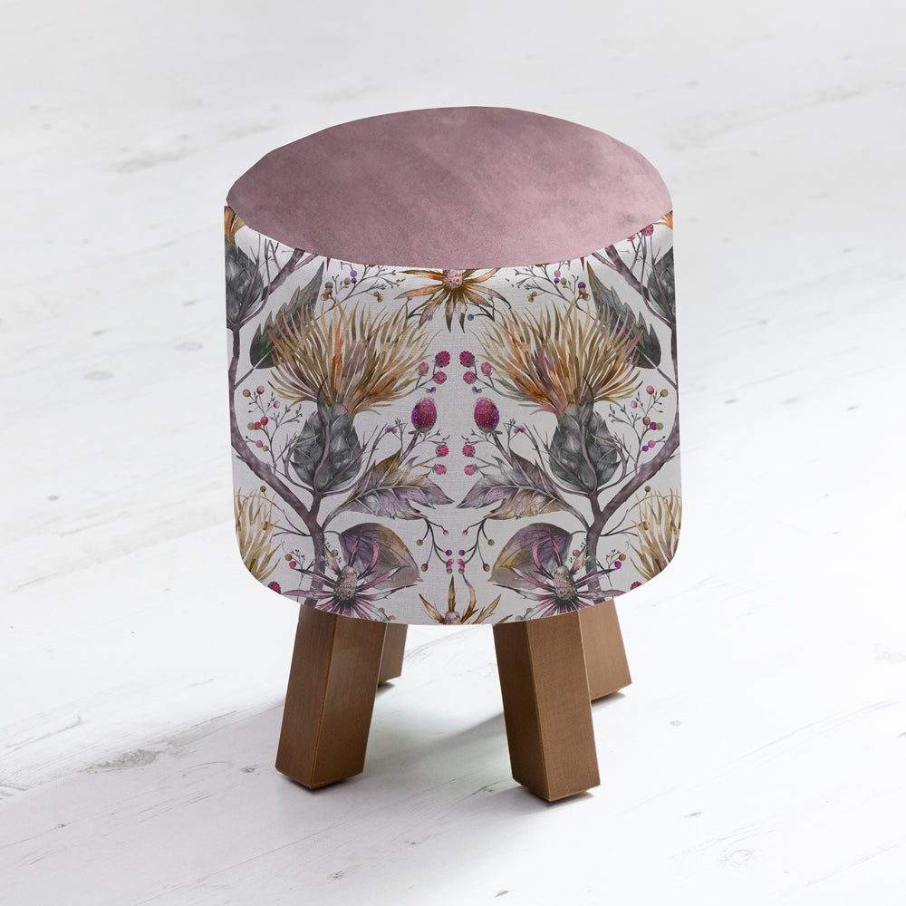 Varys Monty Round Footstool Gold