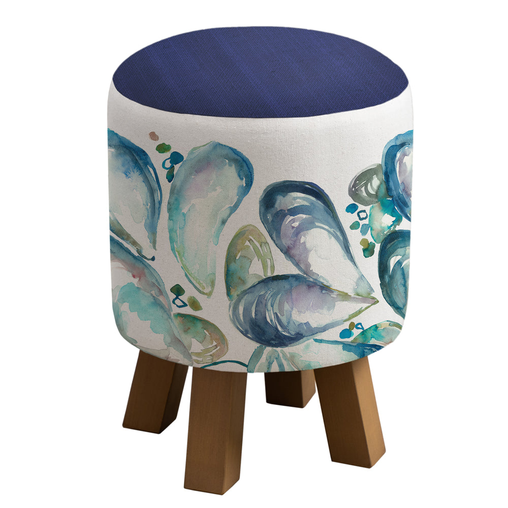 Mussel Shells Monty Round Footstool