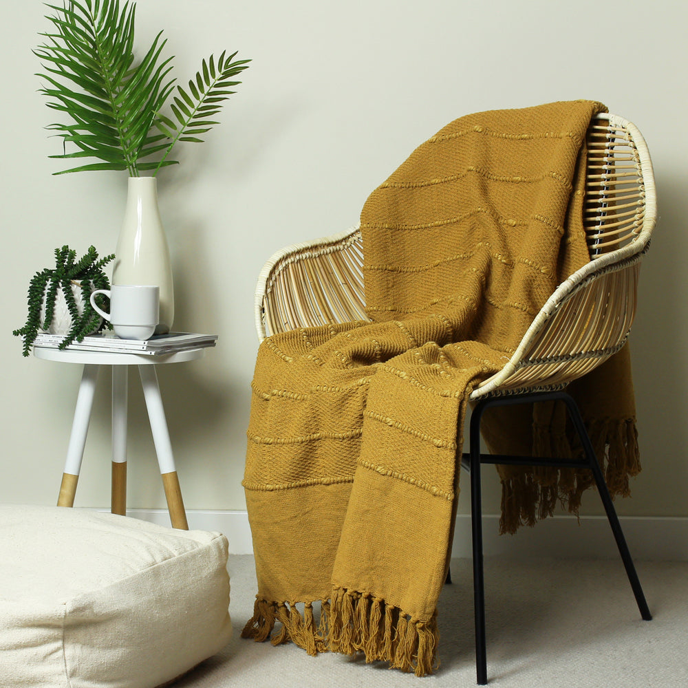 Motti Woven Tufted Stripe Throw