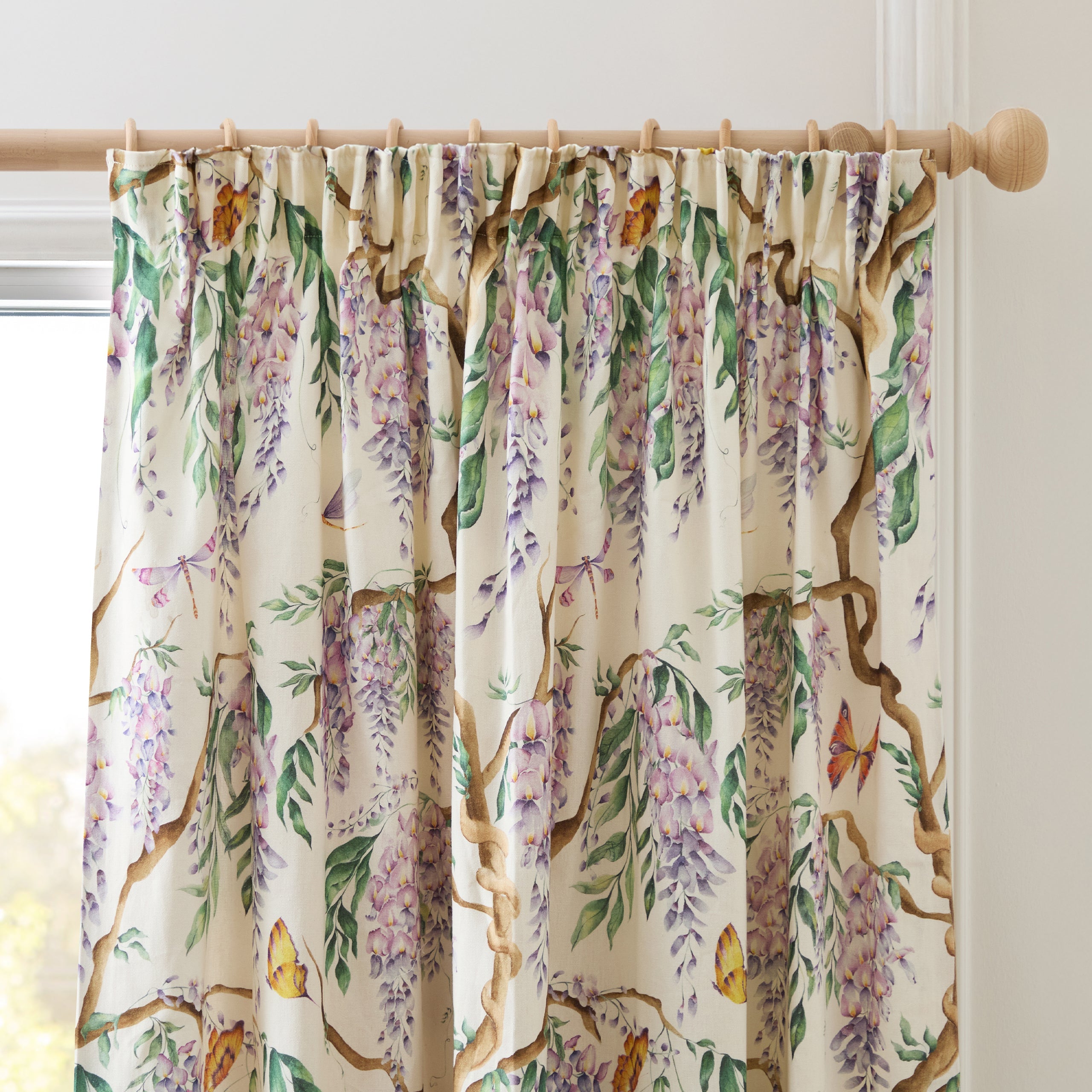 Mariposa Printed Pencil Pleat Curtains