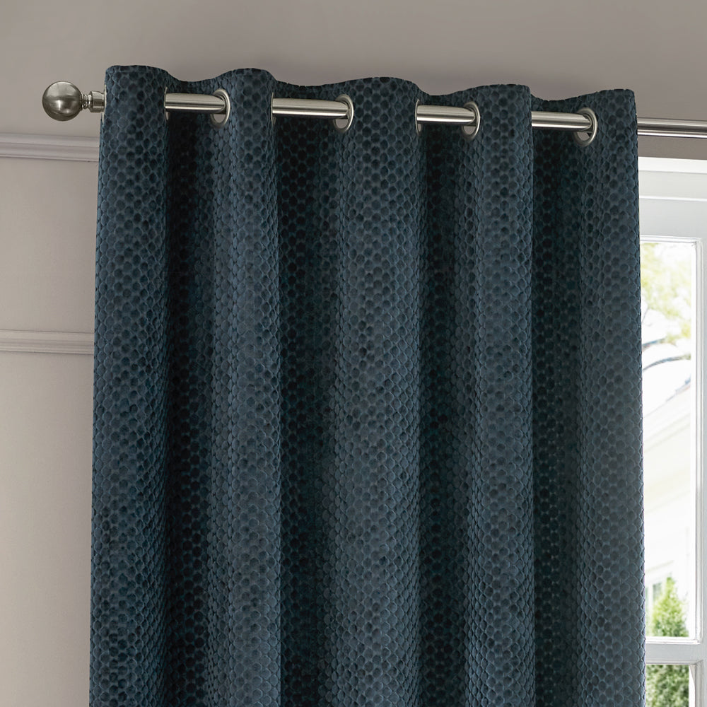 Neptune Velvet Room Darkening Eyelet Curtains