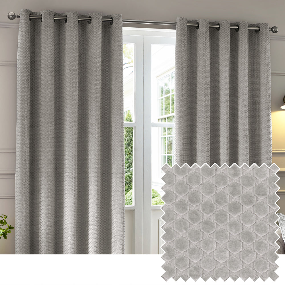 Neptune Velvet Room Darkening Eyelet Curtains
